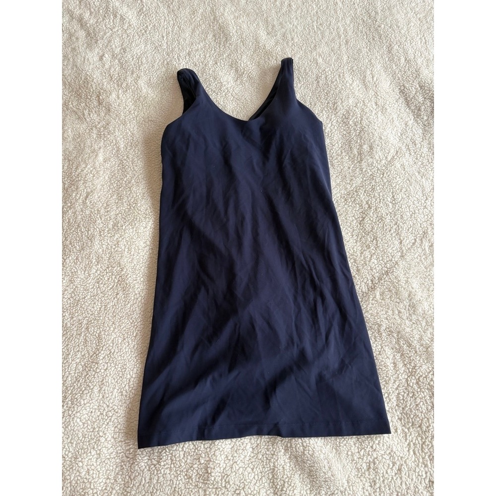 Athleta Transcend Dress Navy Blue XS Activewear Mini with Built-in Shorts